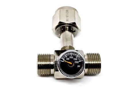 CO2-sylinterinen kaksisuuntainen T-jakaja - Edessä